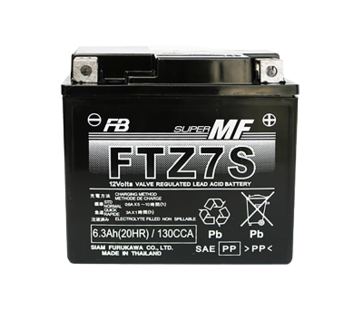 แท้ 100% แบตเตอรี่รถจักรยานยนต์ FB Battery FTZ7S-MF(10:1) แบตแห้งพร้อมใช้ รับประกัน 1 ปี