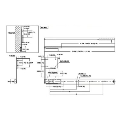 รางเลื่อนซ่อนเก็บบานตู้ Flipper Slide รุ่น BBSFD-3517