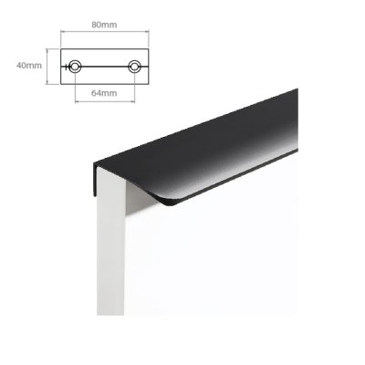 มือจับมิลลิ่ง ตัว L รุ่น HDZN-11001 (Handle Milling) อลูมิเนียม สีทอง ดำ เทา