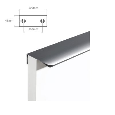 มือจับมิลลิ่ง ตัว L รุ่น HDZN-11001 (Handle Milling) อลูมิเนียม สีทอง ดำ เทา