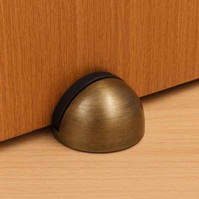 กันชนประตู สแตนเลส ครึ่งวงกลม พร้อมยางกันกระแทก ป้องกันประตูชนผนัง Door Stopper