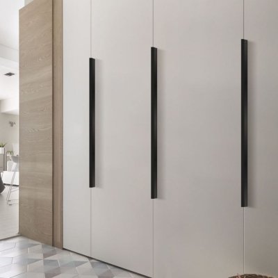 มือจับอลูมิเนียมยาว 1 เมตร แบบ T-Shaped สำหรับตู้เสื้อผ้า สีทองด้าน / สีดำด้าน