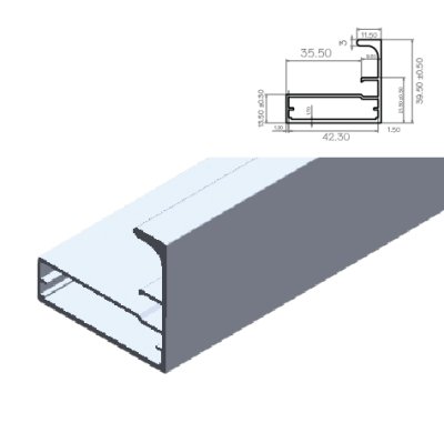เฟรมอลูมิเนียม กรอบอลูมิเนียม ขนาด 45 มม. ขอบประตู เฟรมตู้ เฟรมบานเลื่อน Aluminium Frame 45mm