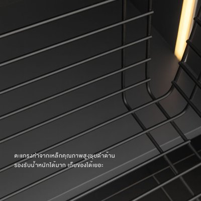 ตะกร้าใส่เสื้อผ้า ตะกร้าตู้เสื้อผ้า Built in พร้อมรางติดตั้ง สีเทาเข้ม Soft Close สำหรับตู้ขนาด 800 มม.