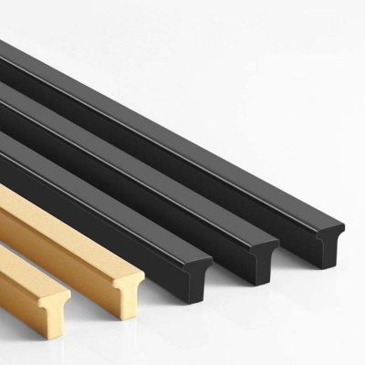 มือจับอลูมิเนียมยาว 1 เมตร แบบ T-Shaped สำหรับตู้เสื้อผ้า สีทองด้าน / สีดำด้าน