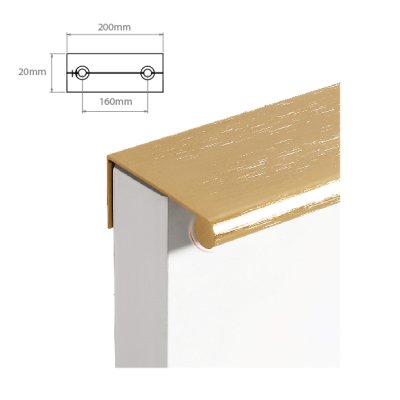 มือจับมิลลิ่ง ตัว L รุ่น PROAL-2040 (Handle Milling) อลูมิเนียม สีทอง ดำ