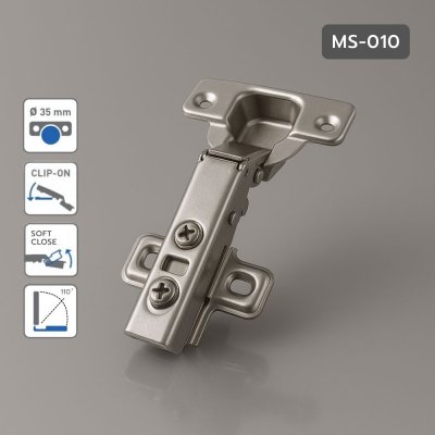 บานพับถ้วย 35 มิล soft Close ปิดนิ่ม ติดตั้งง่ายด้วยระบบ Clip on เปิดกว้าง 110 องศา