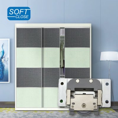 ชุดรางบานเลื่อนซ่อน รางบน-ล่าง Soft Close รุ่น PRO-SD014SC สำหรับบานตู้เสื้อผ้า/บานเฟอร์นิเจอร์ รับน้ำหนัก 10-50กก.
