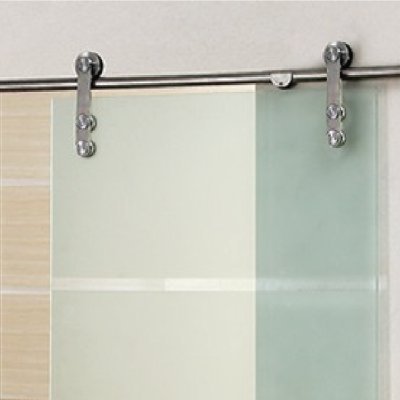 ชุดลูกล้อบานเลื่อนกระจกสแตนเลส MODERN STYLE รุ่น HX-11 ราง 2 เมตร ระบบ SOFT CLOSE
