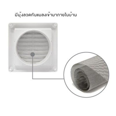 ช่องระบายอากาศ ตะแกรงระบายลม กันแมลง รุ่นมีฝาครอบ/ไม่มีฝาครอบ ขนาด 4 นิ้ว 6 นิ้ว