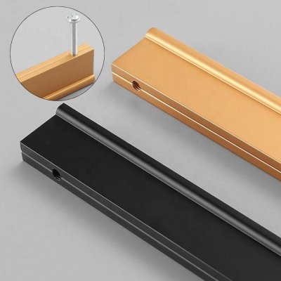 มือจับอลูมิเนียมยาว 1 เมตร แบบ T-Shaped สำหรับตู้เสื้อผ้า สีทองด้าน / สีดำด้าน