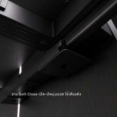ตะกร้าใส่เสื้อผ้า ตะกร้าตู้เสื้อผ้า Built in พร้อมรางติดตั้ง สีเทาเข้ม Soft Close สำหรับตู้ขนาด 800 มม.