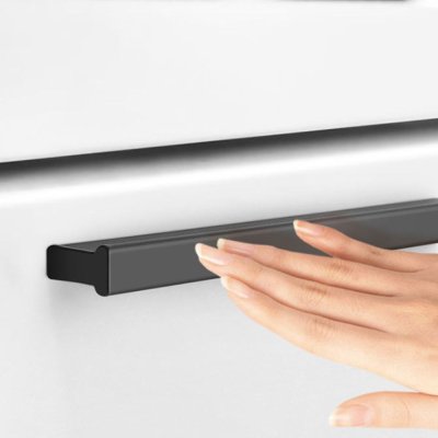 มือจับอลูมิเนียมยาว 1 เมตร แบบ T-Shaped สำหรับตู้เสื้อผ้า สีทองด้าน / สีดำด้าน