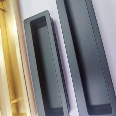 มือจับฝังบานตู้ รุ่น HDZN-11003S มือจับลิ้นชัก สังกะสีอัลลอยดีไซน์เรียบหรู แบบฝัง (Flush Zinc Alloy Handles)