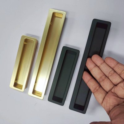 มือจับฝังบานตู้ รุ่น HDZN-11003S มือจับลิ้นชัก สังกะสีอัลลอยดีไซน์เรียบหรู แบบฝัง (Flush Zinc Alloy Handles)