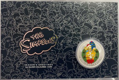 2022 Silver SIMPSONS Season's Greetings Proof Coin 1oz (in Card) - Limited 2.500 pcs
