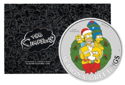 2022 Silver SIMPSONS Season's Greetings Proof Coin 1oz (in Card) - Limited 2.500 pcs
