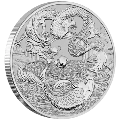 2023 Australia Chinese Myths and Legends - Dragon And Koi 1 oz