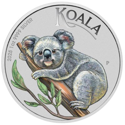 2025 Australian Koala ANDA Money Expo Brisbane Special Silver Coloured Perth Mint Coin in Card 1oz