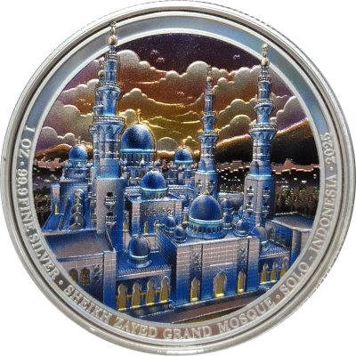Sheikh Zayed Grand Mosque - Solo Holographic Coloured Silver 1 oz