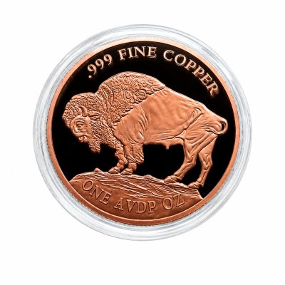 Copper Buffalo Proof 1 avdp oz .999 (In Capsule)