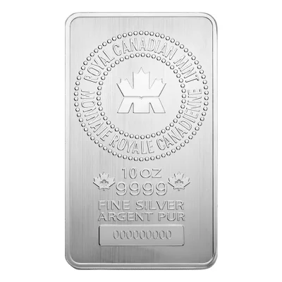 10 oz Royal Canadian Mint Silver Bar (in Capsule)