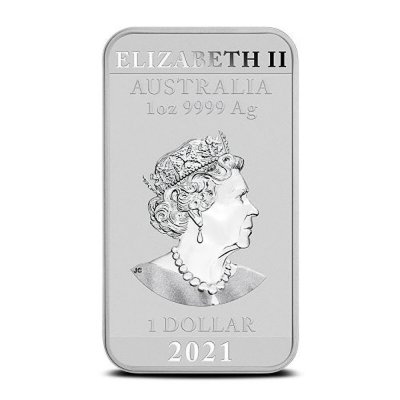 2021 Australian Rectangular Silver Dragon 1 oz
