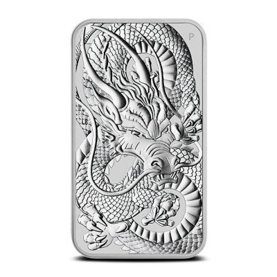 2021 Australian Rectangular Silver Dragon 1 oz