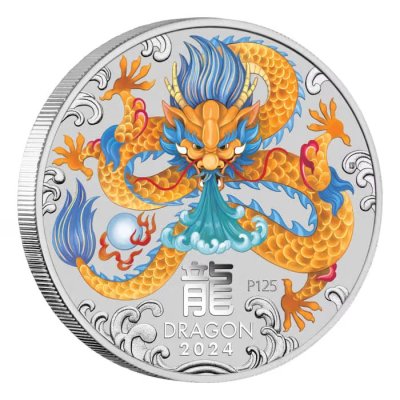 2024 Australia Lunar Series III - Year of the Dragon Silver Coloured 1 oz (in Capsule)