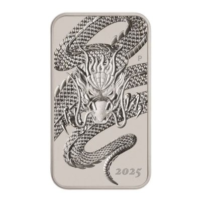 2025 Australia Dragon Silver Rectangular 1 oz (in Capsule)
