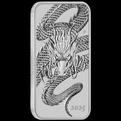 2025 Australia Dragon Silver Rectangular 1 oz (in Capsule)
