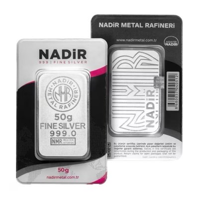 50 gram Nadir Silver Bar (dalam card)