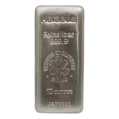 10 oz (311 gram) Heraeus Silver Bar