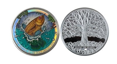 2025 Gold Arowana Proof Enamel with Red Stone Bullion Tree Indonesia 1 oz
