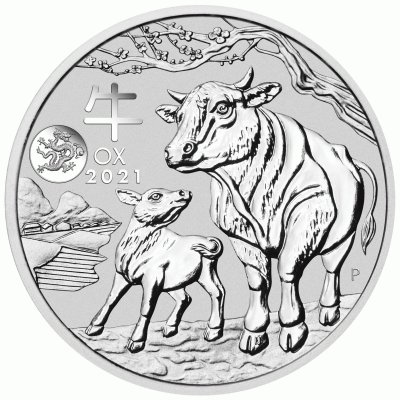 2021 Australian Lunar Series "Year of the Ox" Silver Bullion Coin - Dragon Privy 1 oz ( in Capsule)