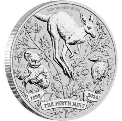 2024 Perth Mint Silver 125th Anniversary Coin 1 oz ( in Capsule)