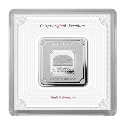 Geiger Silver Square Minted Bar 50 gram (In Capsule)