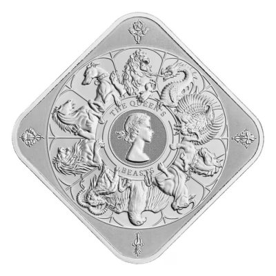 Great Britain Queen's Beasts Completer Silver BU Bar 10 oz (311 gram)