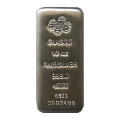 10 oz PAMP Suisse Silver Cast Bar 10 oz PAMP Suisse Silver Cast Bar