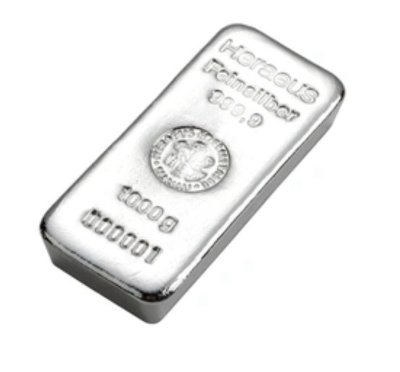 1 Kilo Heraeus Silver Bar No Certificate (Cetakan dibawah 2014 memang belum ada Certi by Heraeus)