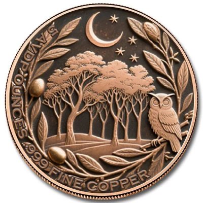 Mystic Owl Colorized Copper 5 avdp oz (in Capsule)