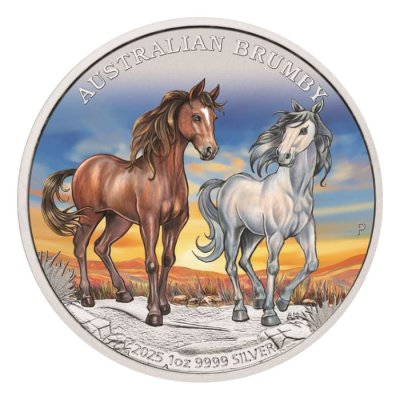2025 Australia Australian Brumby Silver Coloured 1oz (in Box) - Limited 1.500 pcs