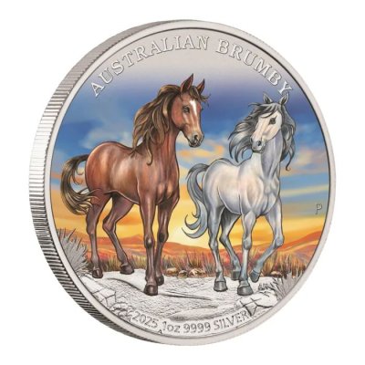 2025 Australia Australian Brumby Silver Coloured 1oz (in Box) - Limited 1.500 pcs