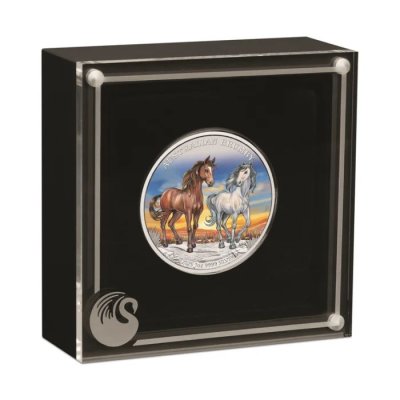 2025 Australia Australian Brumby Silver Coloured 1oz (in Box) - Limited 1.500 pcs