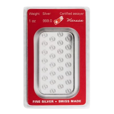 IMPERFECT CARD - 1 oz Argor Heraeus .999 Silver Minted Bar (In Assay)