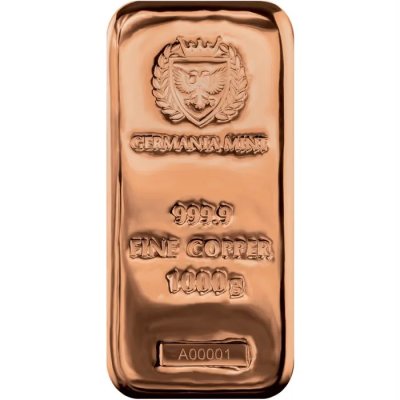 Germania Mint 9999 Copper Cast Bar 1 Kg