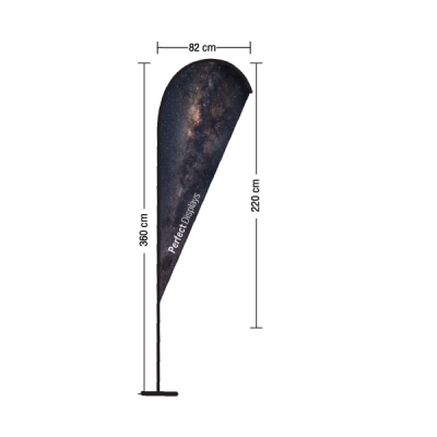 Beach Flag (PC-702Q) W82xH220 cm (Total H360 cm) Beach Flag (PC-702Q) W82xH220 cm (Total H360 cm)