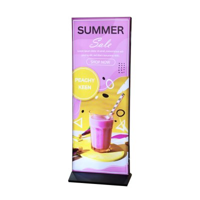 Stand Light Box (PC-302) W80 x H200 cm ป้ายกล่องไฟผ้า Black