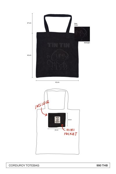 CORDUROY TOTEBAG MIDNIGHT BLACK