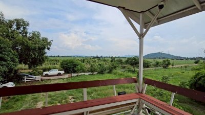 บ้านยกพื้นสูง พร้อมที่ดิน พื้นที่สวนเกษตร และบ่อน้ำภายในแปลง